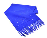 Worsted Wool Scarf with Swarovski Crystals – Royal Blue