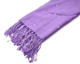 Worsted Wool Scarf with Swarovski Crystals - Violet