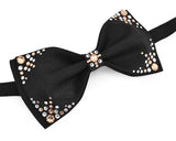 Swarovski Crystal Rhinestones Wedding Bow Tie for Men - Campia Black