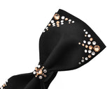 Swarovski Crystal Rhinestones Wedding Bow Tie for Men - Campia Black