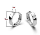 925 Sterling Silver Huggie Hoop Earrings 12mm