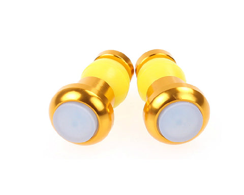 2 Pcs Cycling Bicycle Handlebar End LED Safety Plug Light - Gold