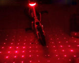 5 LED Adjustable Star Projection Laser Tail Rear Bike Light - Red