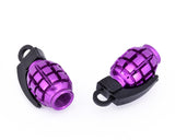 2 Pcs Grenade Shaped Bicycle BMX Bike Car Tire Tyre Valve Caps -Purple