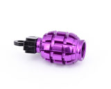 2 Pcs Grenade Shaped Bicycle BMX Bike Car Tire Tyre Valve Caps -Purple