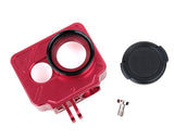 Protective Aluminum Case w/Lens Cap for Xiaomi Yi Action Camera -Red