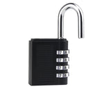 2 Pieces Resettable Combination Lock 4 Digit Gym Padlock - Black