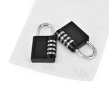 2 Pieces Resettable Combination Lock 4 Digit Gym Padlock - Black