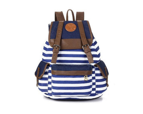 Sailor Stripes Drawstring Rucksack - Blue