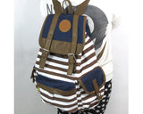 Sailor Stripes Drawstring Rucksack - Brown