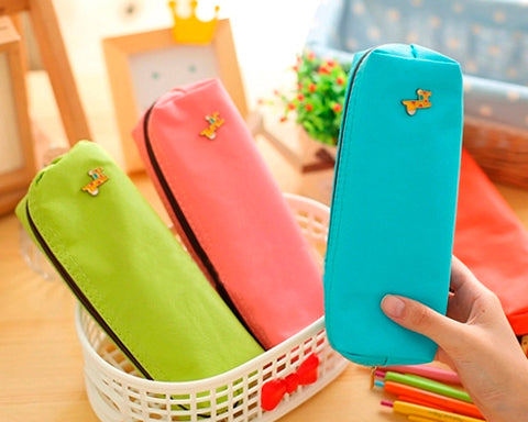 Lovely Deer Candy Color Student Pencil Bag - Green