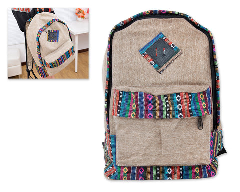 Canvas Bohemian Tribal Rucksack Backpack - Khaki