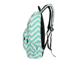 Stripe Print Casual Canvas Backpack - Green