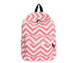 Stripe Print Casual Canvas Backpack - Pink