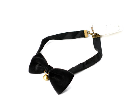 Retro Punk Goth Velvet Ribbon Gorgeous Choker Necklace-Bowknot Bell