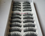 10 Pairs Reusable Long Black Thick False Eyelashes - Black