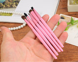 5 Pcs Professional Makeup Brush Set with Cyclinder Tube - Pink