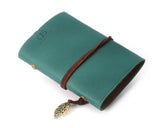 Leaf Pattern Leather Card Holder - Green