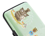 Owl Printed Business Card Case - Blue