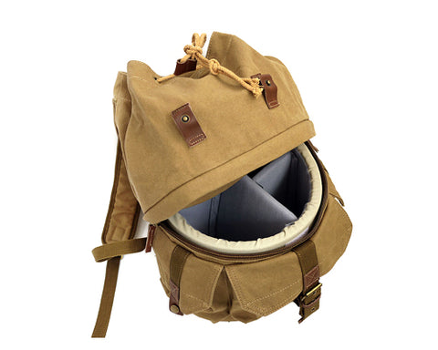 Retro Canvas DSLR Camera Backpack - Green