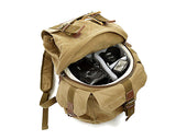 Retro Canvas DSLR Camera Backpack - Green