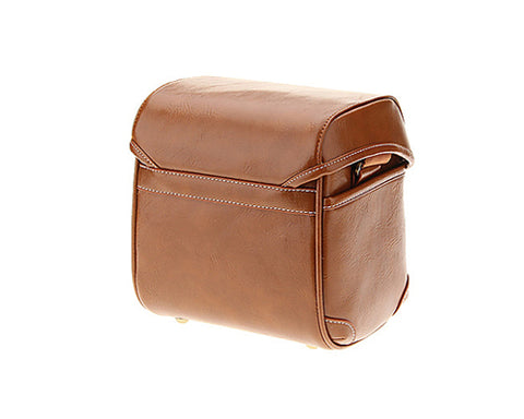 Vintage Style Leather Shoulder Bag for DSLR Camera - Light Brown