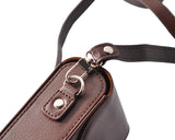 Simple PU Leather Shoulder Bag for Mirrorless Camera - Deep Brown