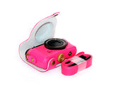 Retro Casio Exilim EX-ZR3500/EX-ZR2000 Camera Leather Case - Magenta