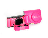 Retro Casio Exilim EX-ZR3500/EX-ZR2000 Camera Leather Case - Magenta