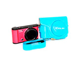 Retro Casio Exilim EX-ZR3500/EX-ZR2000 Camera Leather Case - Blue