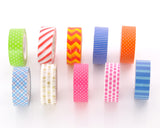 10 Pcs 1.5 cm Japanese Pattern Craft Decor Paper Washi Masking Tape