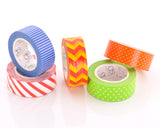 5 Pcs 1.5cm Transparent Craft Decor Paper Washi Masking Tape