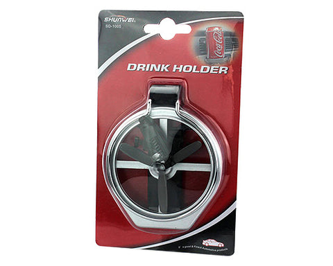 Foldable Air-Outlet Insert Car Cup Holder with Fan - Silver