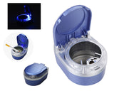 Mini Portable LED Car Cigarette Smokeless Ashtray - Blue