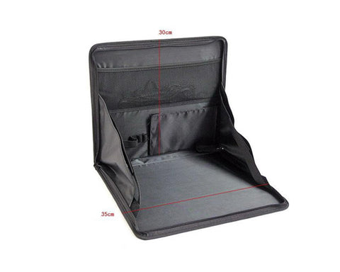 Portable Fabric Car Chair Back Seat Stand Pack Bag for Laptop - Black