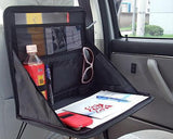 Portable Fabric Car Chair Back Seat Stand Pack Bag for Laptop - Black