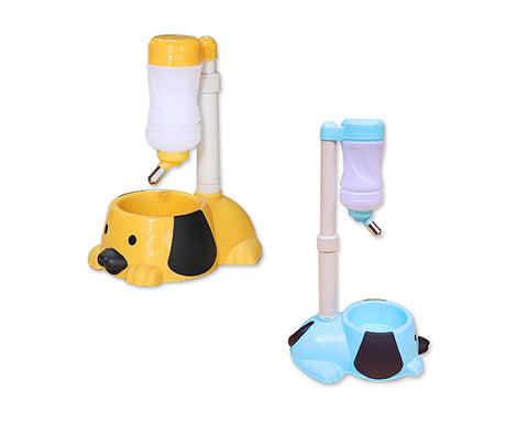 Puppy Style Pet Bowl Feeder with Water Bottle