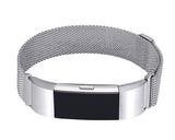 3 Pcs Magnet Stainless Steel Mesh Watch Band for Fitbit Charge 2