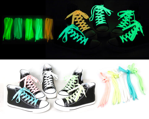 5 pairs 47" Glow in the Dark Shoelaces - 5 Colors