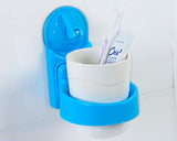 Plastic Hair Dryer Holder with Suction Cup - Blue