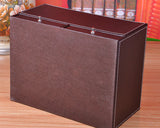 PU Leather Tissue Box Holder with Compartments