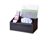 PU Leather Tissue Box Holder with Compartments