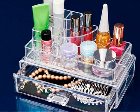 Acrylic Makeup Organizer Jewelry Cosmetic Storage Holder with Drawer