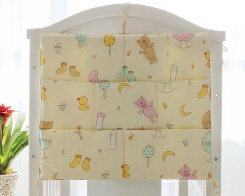 Cartoon Bear Hanging Diaper Caddy and Nursery Organizer - Yellow