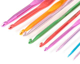 22 Pcs Multi-Color Aluminum Handle Crochet Hook Knitting Needle Set