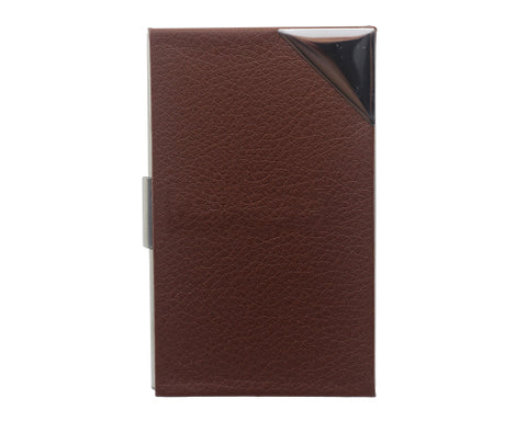 Stainless Steel Business Card Case - Coffee