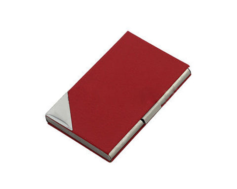 Stainless Steel Business Card Case - Red