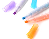 6 Pcs Creative Star Point Seal Watercolor Multi Highlighter Marker Pen
