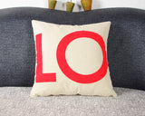 Linen Romantic Love Couple Throw Pillow Case Cushion Cover