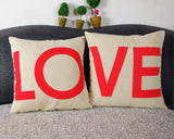 Linen Romantic Love Couple Throw Pillow Case Cushion Cover